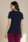 Zivame Knit Cotton Sleep Top - Naval Academy — thumbnail 3